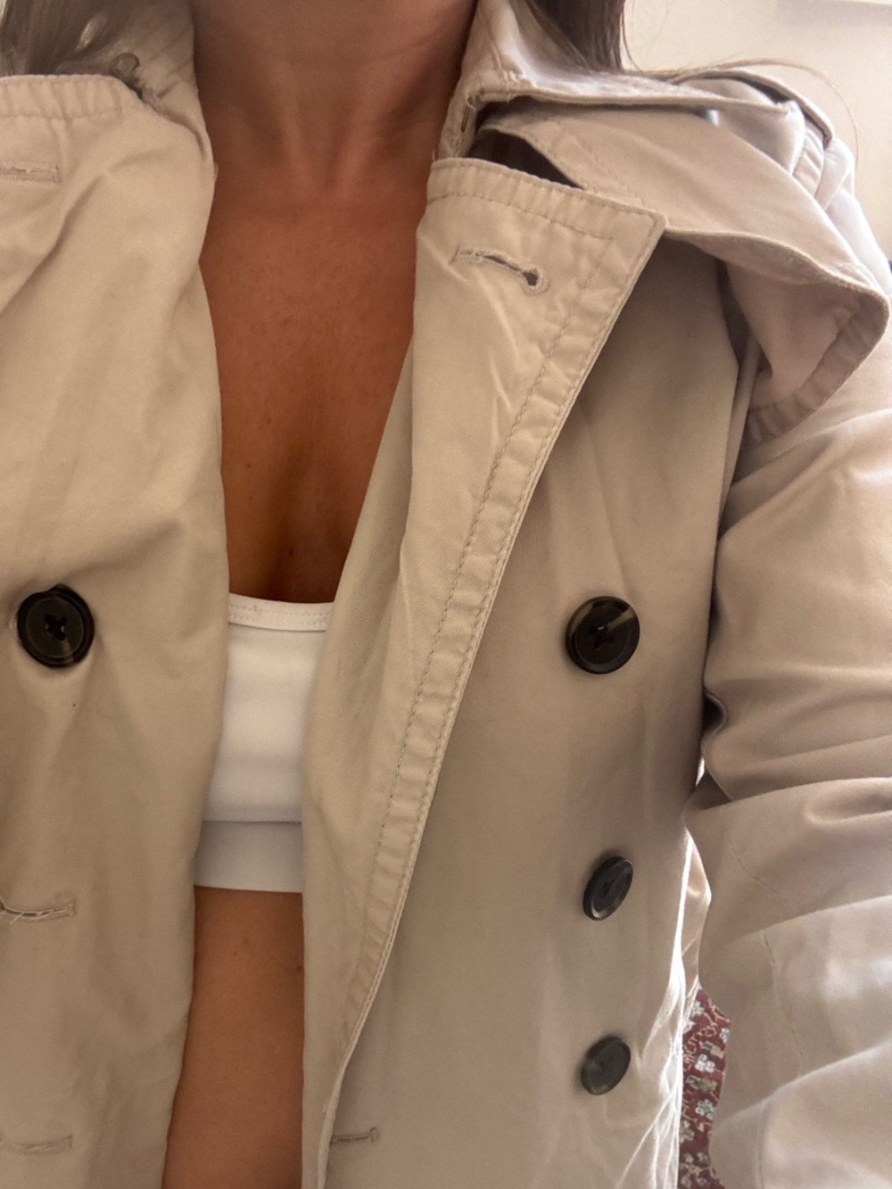 Banana Republic Beige Double-Breasted Trench Coat